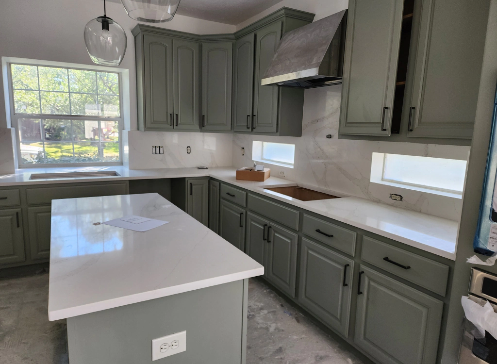 countertop installed in a newly remodeled kitchen